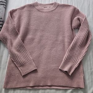 Time and Tru Mauve Waffle Knit Sweater